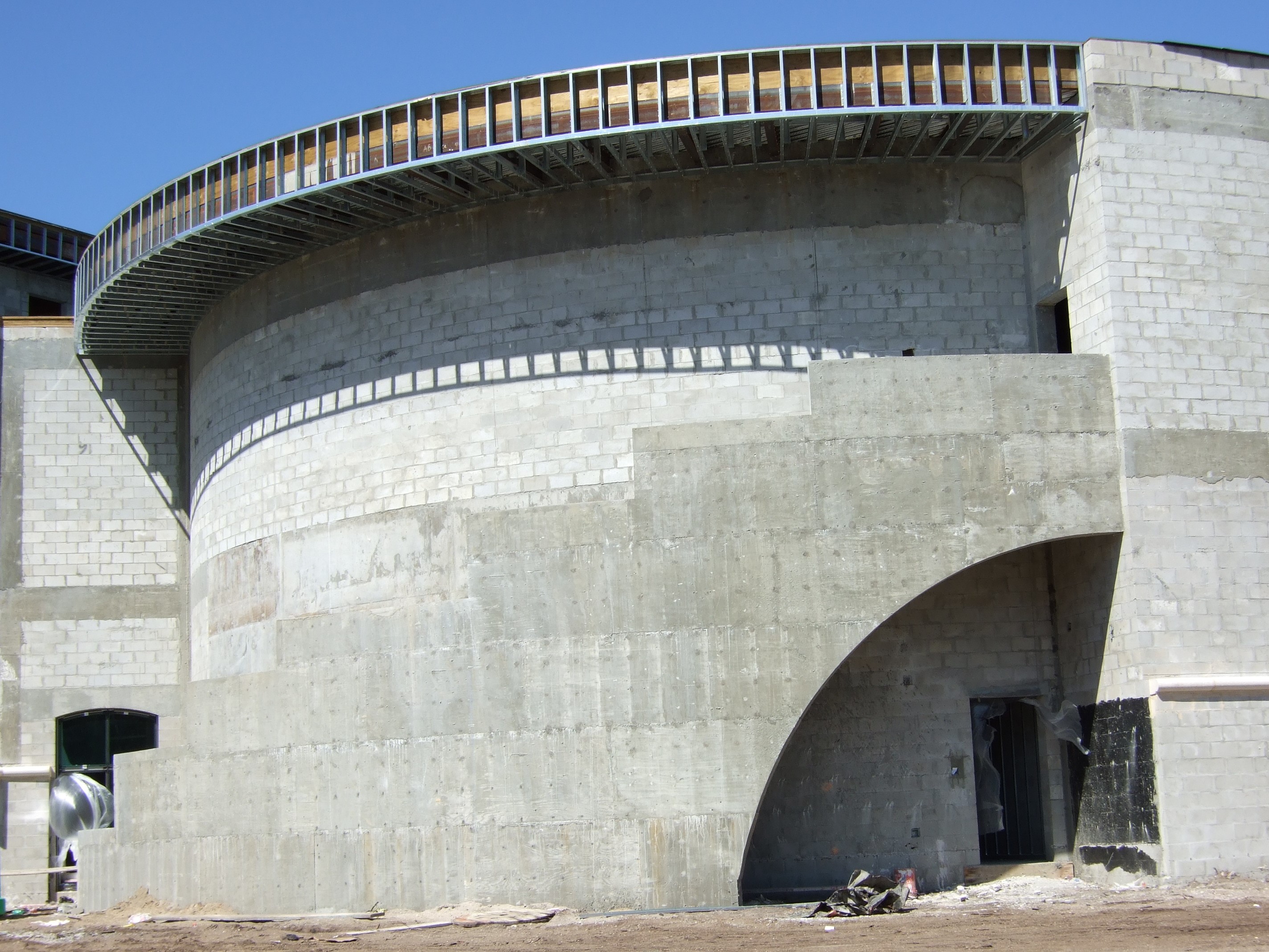 Structural concrete foundation work in progress